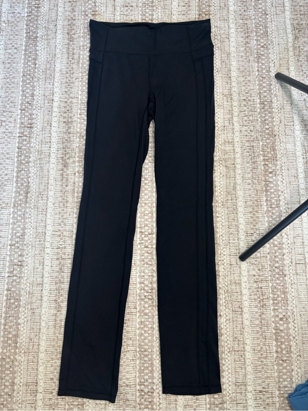 Athleta Womens Black Straight Pull On Activewear Pants Stretch Size L Tall
